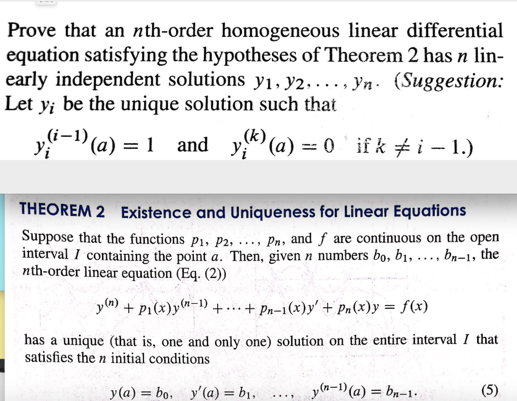 Solved Prove That An Nth-order Homogeneous Linear | Chegg.com