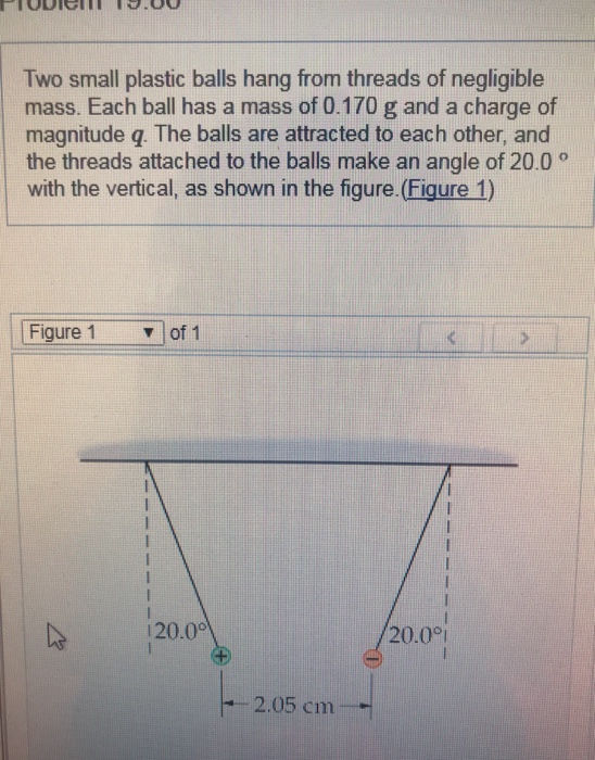 Solved Two small plastic balls hang from threads of