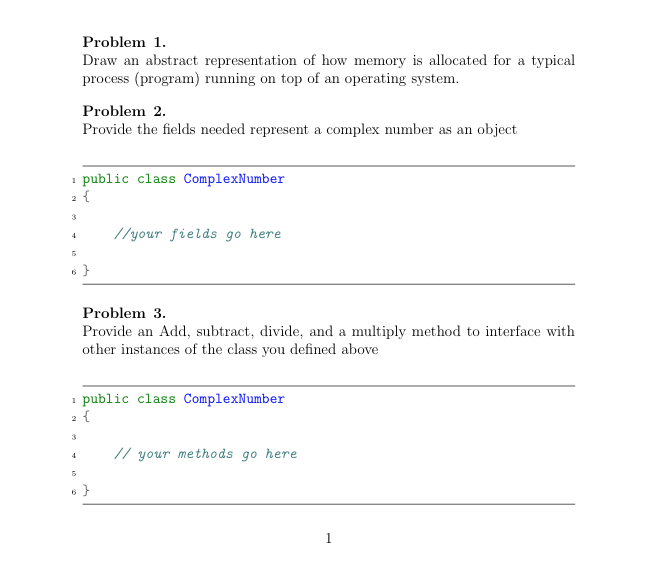 Solved: Problem 1 Draw Abstract Representation Memory Allo