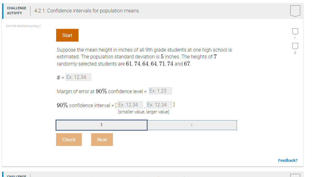 Solved 4.2.1: Confidence intervals for population | Chegg.com