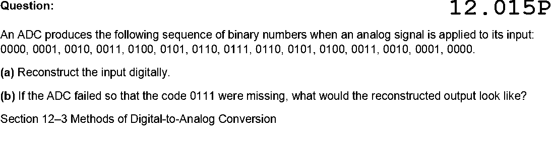 Solved Question: 12.015P An ADC Produces The Following | Chegg.com