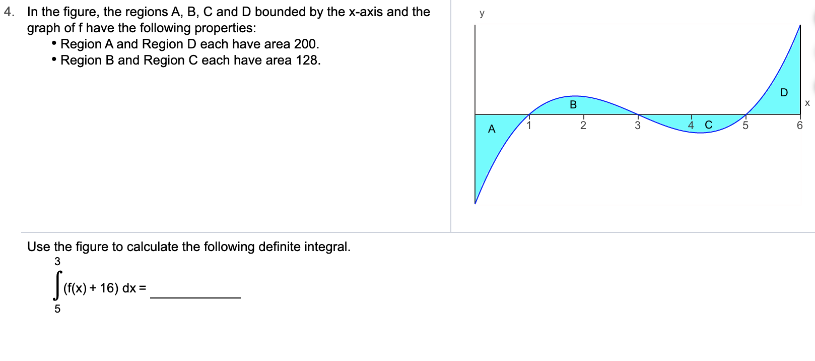Solved у 4. In the figure, the regions A, B, C and D bounded | Chegg.com