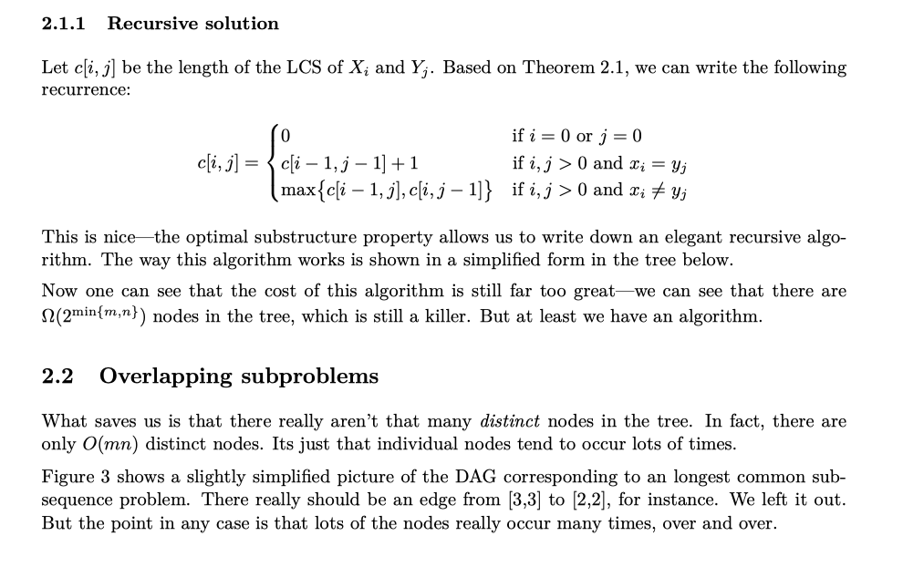 Solved 2 1 1 Recursive Solution Let C I J Be The Length Chegg Com