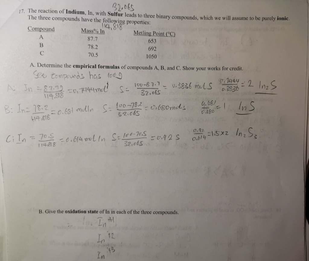 Solved Can Someone Explain To Me Why The B) Oxidation State | Chegg.com