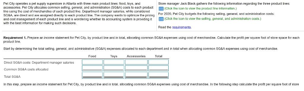 Solved Pet City operates a pet supply superstore in Atlanta