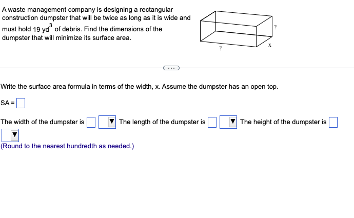 Solved A waste management company is designing a rectangular | Chegg.com