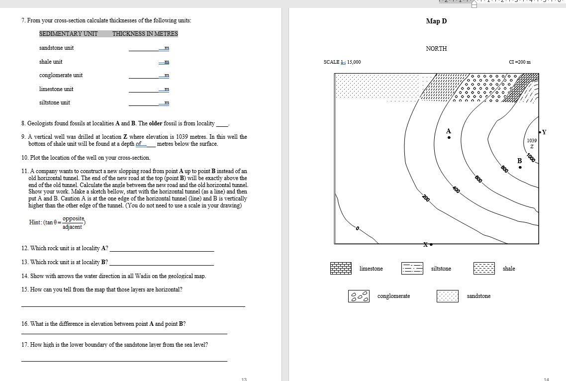 Solved GEOLOGICAL CROSSSECTION The boundary between The
