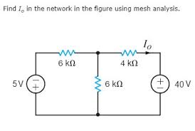 Solved Find 1, in the network in the figure using mesh | Chegg.com