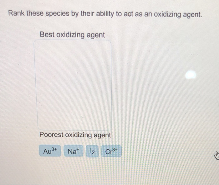 Solved Rank these species by their ability to act as an | Chegg.com