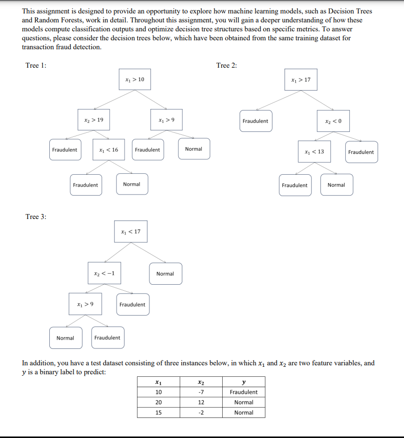Solved Classify the three instances in the test set, using | Chegg.com