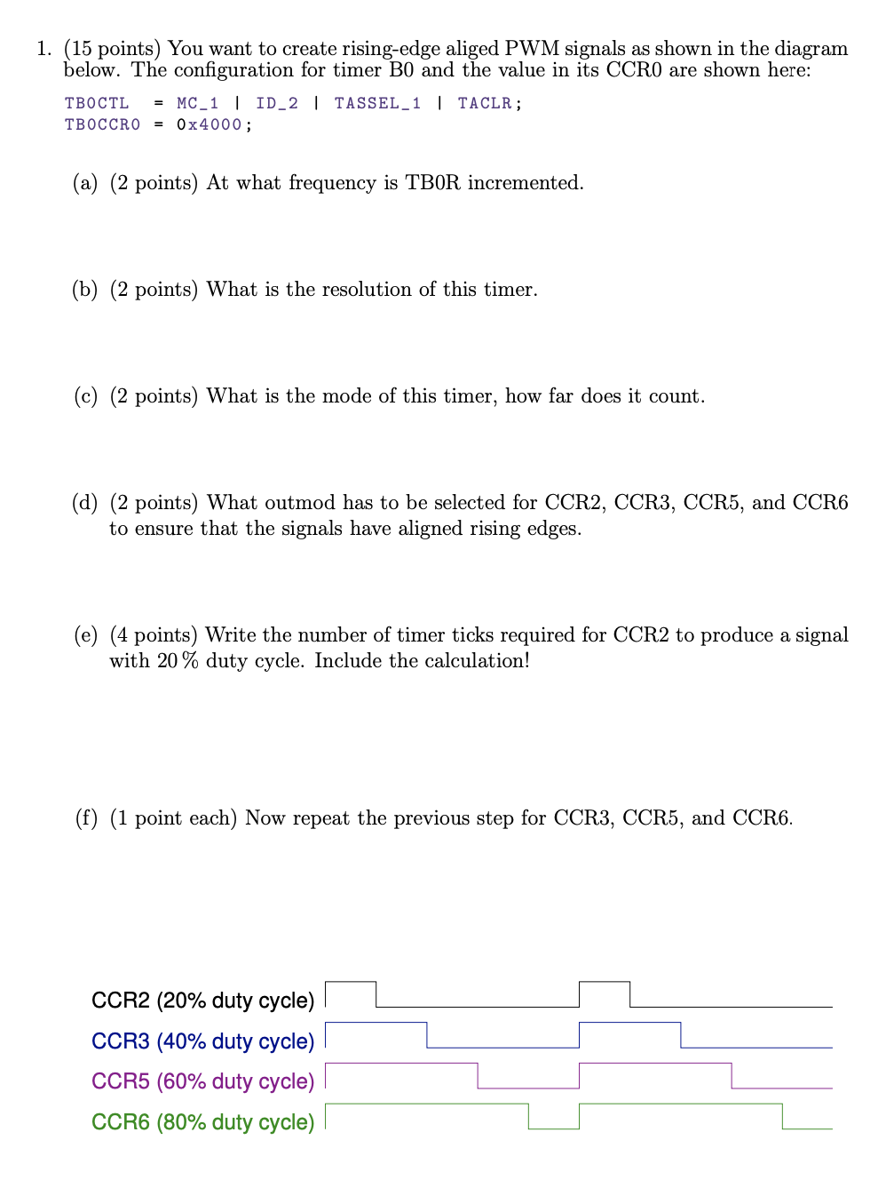1. (15 points) You want to create rising-edge aliged | Chegg.com
