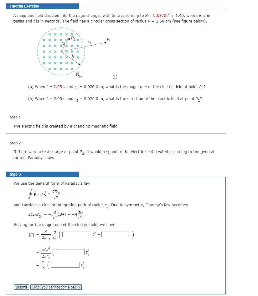 Solved Tutorial Exercise A Magnetic Field Directed Into The | Chegg.com