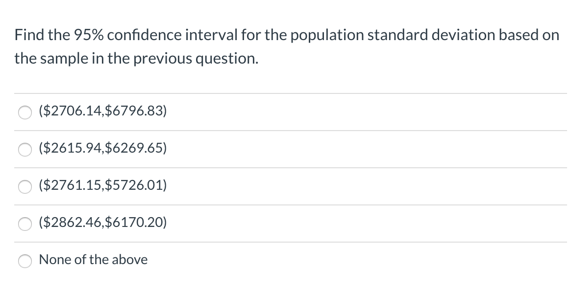 Solved Find the 95% confidence interval for the population | Chegg.com