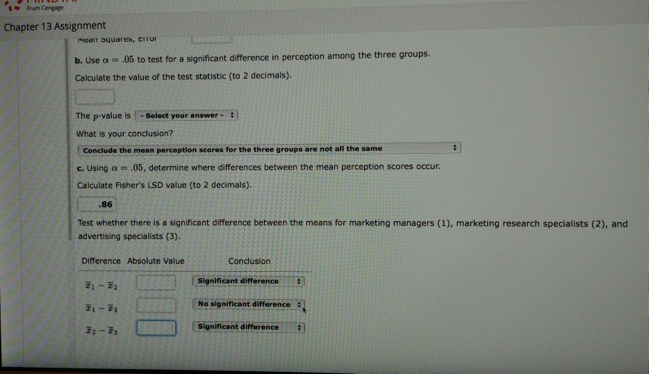 Solved The following data are from an experiment designed to | Chegg.com