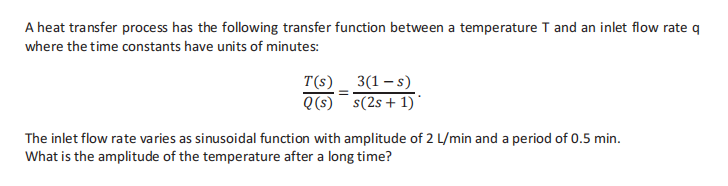 Solved A heat transfer process has the following transfer | Chegg.com