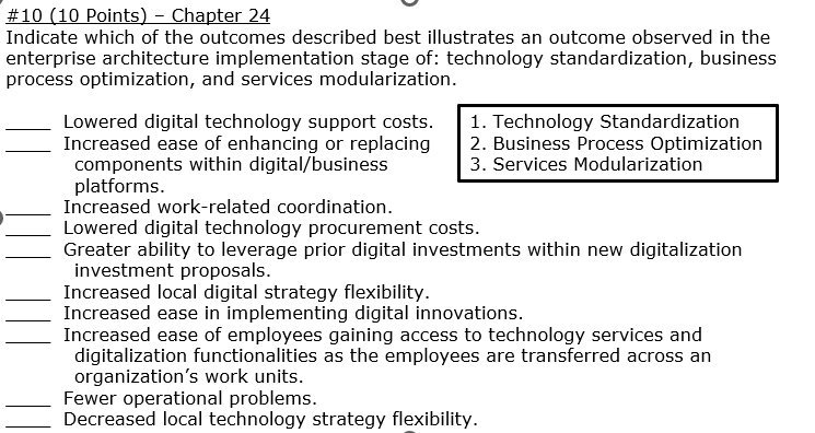 Solved \#10 (10 Points) - Chapter 24 Indicate which of the | Chegg.com