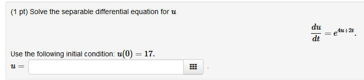 Solved 1 Pt Solve The Separable Differential Equation For