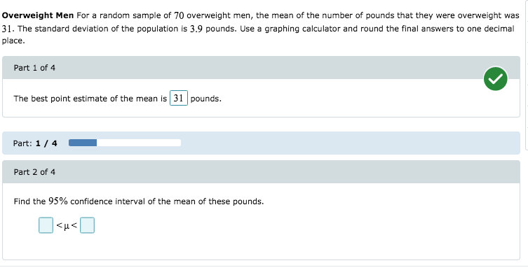 Solved Overweight Men For A Random Sample Of 70 Overweight Chegg Com