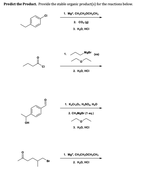 Predict the Product. Provide the stable organic | Chegg.com
