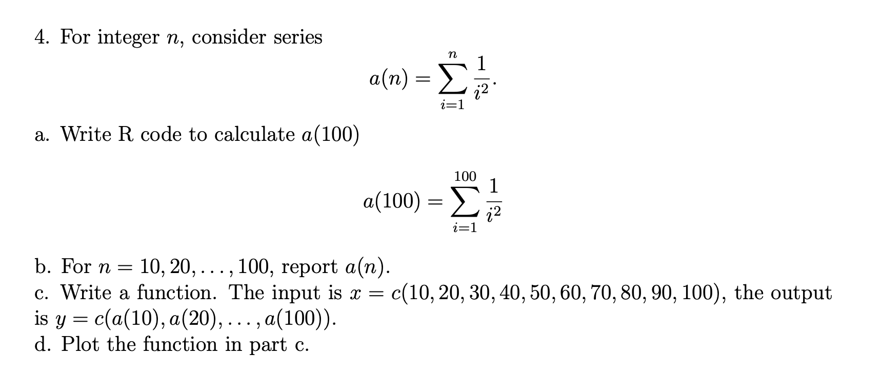 4 For Integer N Consider Series N A N 22 I A Chegg Com