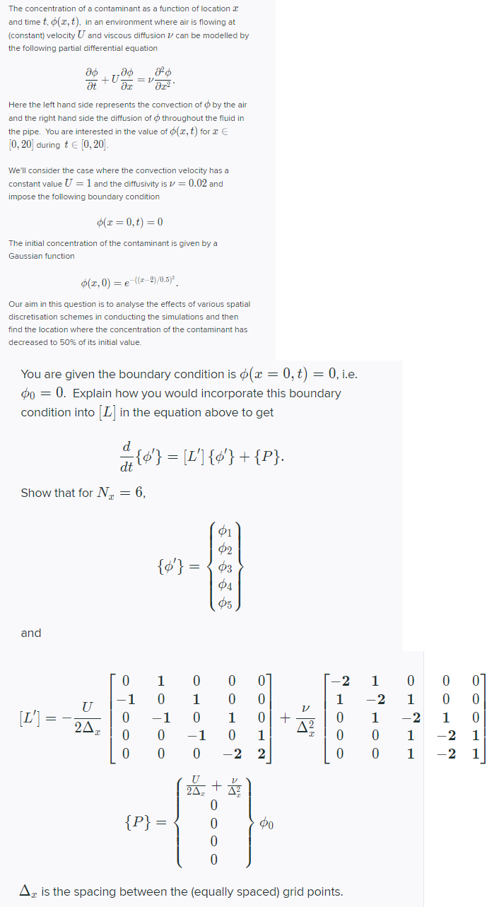 The concentration of a contaminant as a function of | Chegg.com
