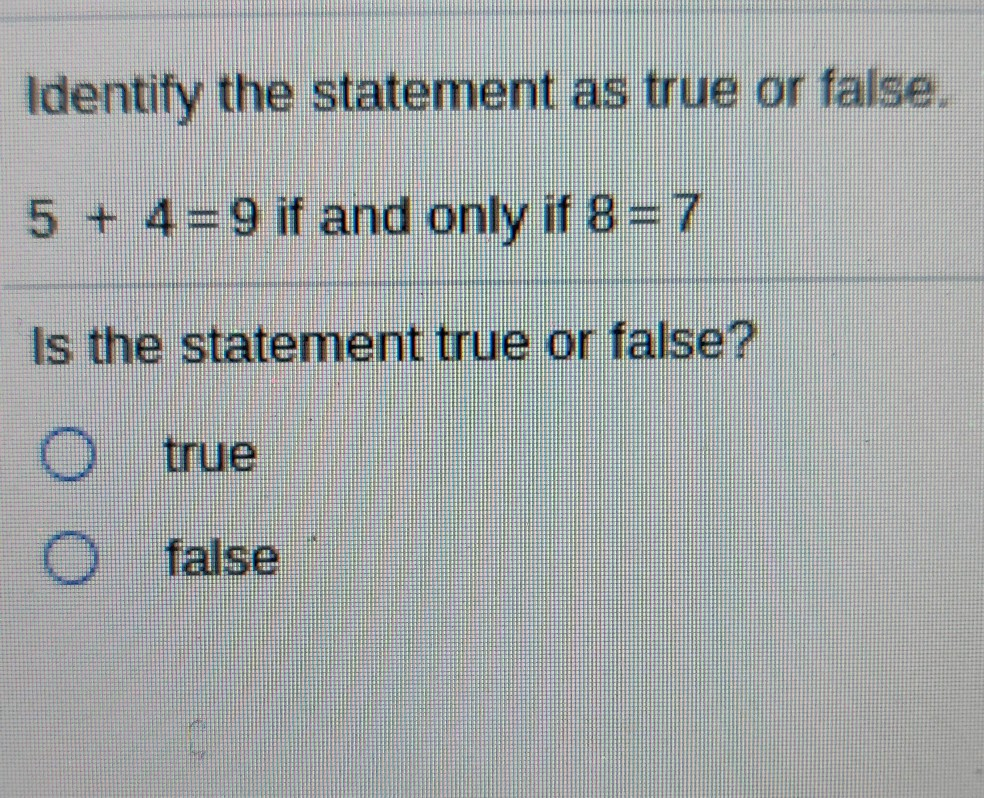 − 9 = −9 true false