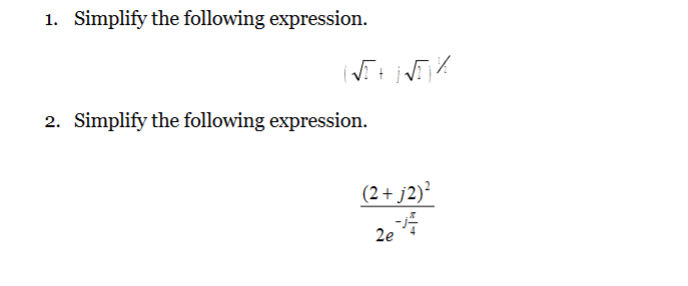 simplify each of the following expression 5 2 2