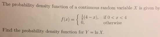 Solved The probability density function of a continuous | Chegg.com