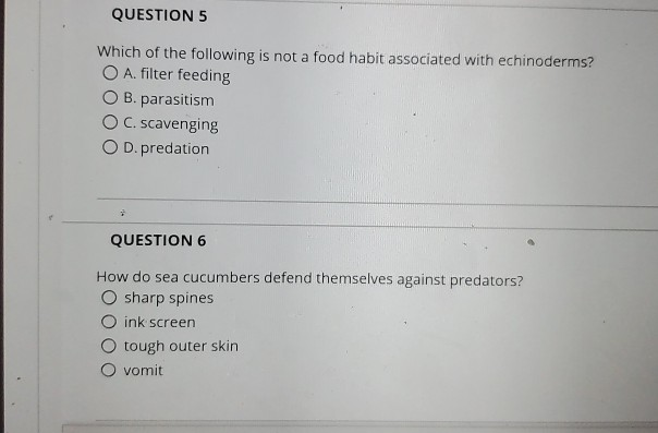 Solved Question 5 Which Of The Following Is Not A Food Ha