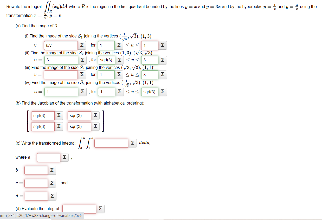 Solved Rewrite The Integral R Xy Da R Xy Da Where Rr Is Chegg Com