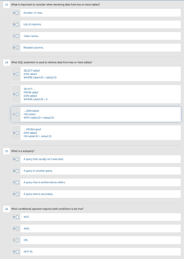 Solved 23 What Is Important To Consider When Retrieving Data Chegg Solved 23 What Is Important To Consider When Retrieving Data Chegg