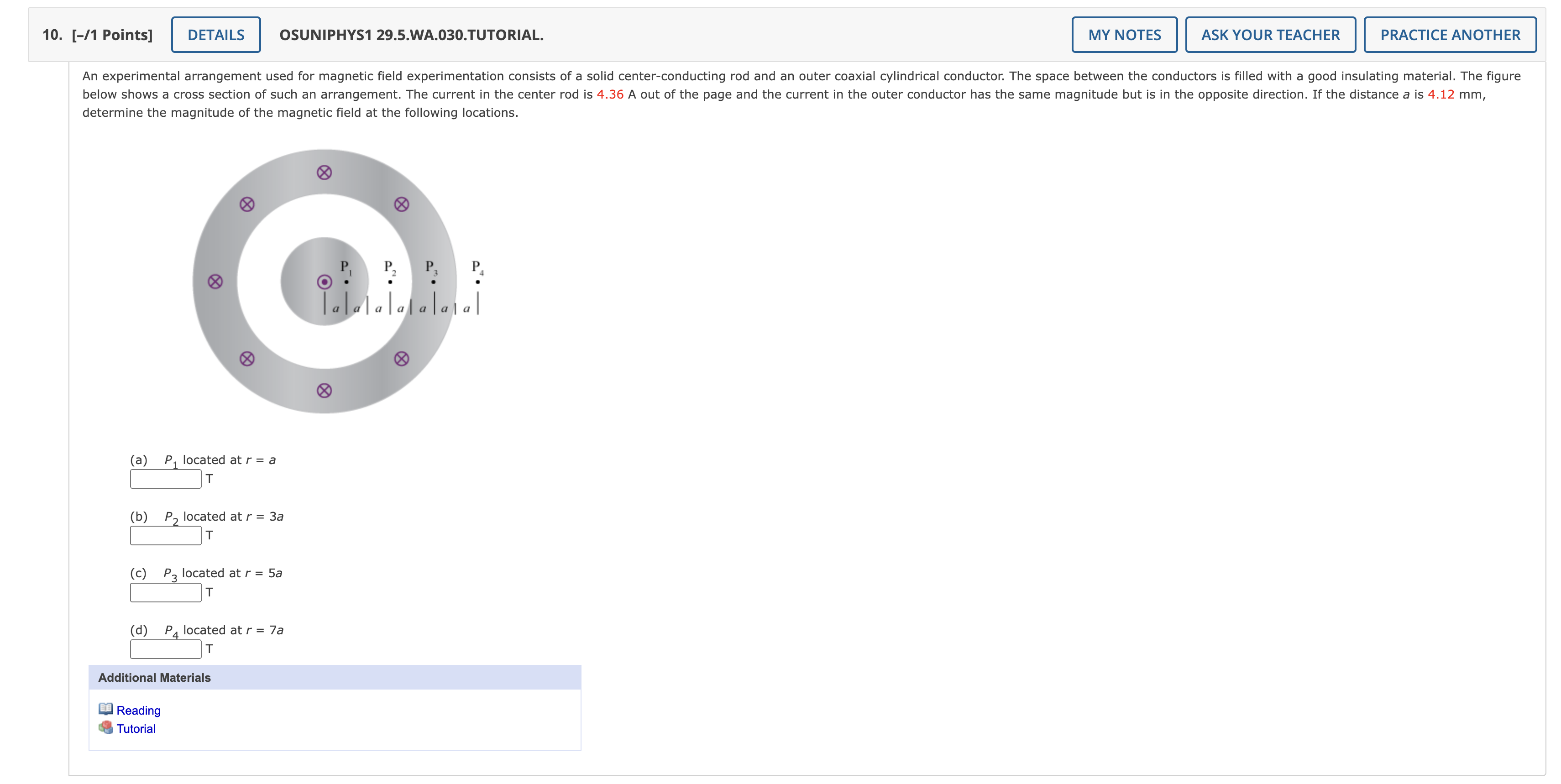 Solved determine the magnitude of the magnetic field at the | Chegg.com