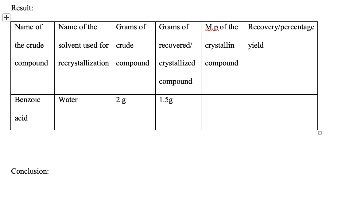 Solved Purpose of experiment To purify solid compounds by