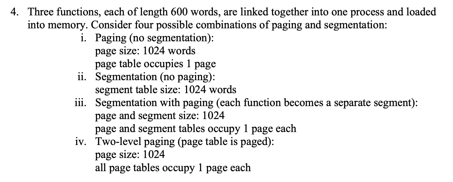 Solved 4. Three functions, each of length 600 words, are