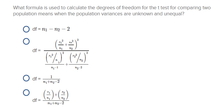 calculate degree of freedom