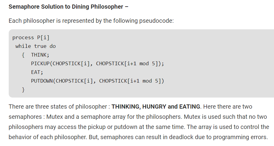 Do Dining Philosopher Problem Using Semaphores | Chegg.com