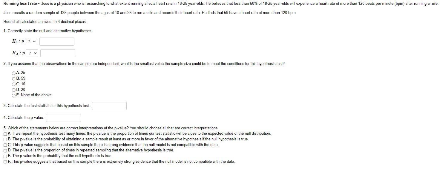 Solved Jose recruits a random sample of 138 people between | Chegg.com