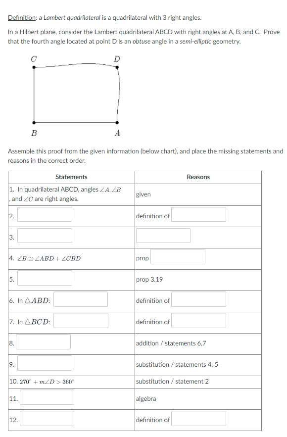 Solved Definition a Lambert quadrilateral is a