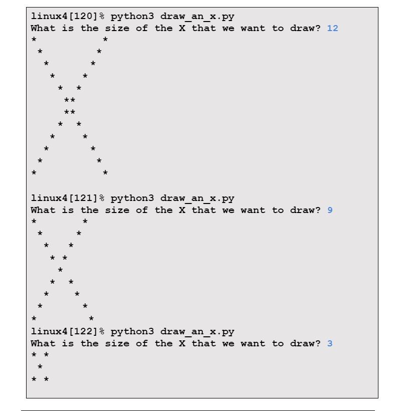 Solved linux4 4120]% python 3 draw_an x⋅py What is the size | Chegg.com