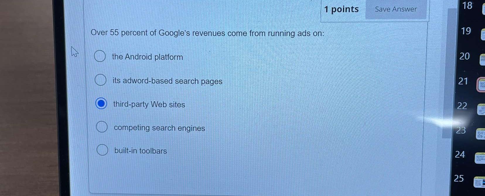 Solved 1 points Save Answer Search engines use to discover | Chegg.com