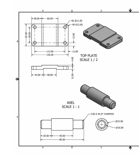 Solved Create a set of detail and assembly drawings. All