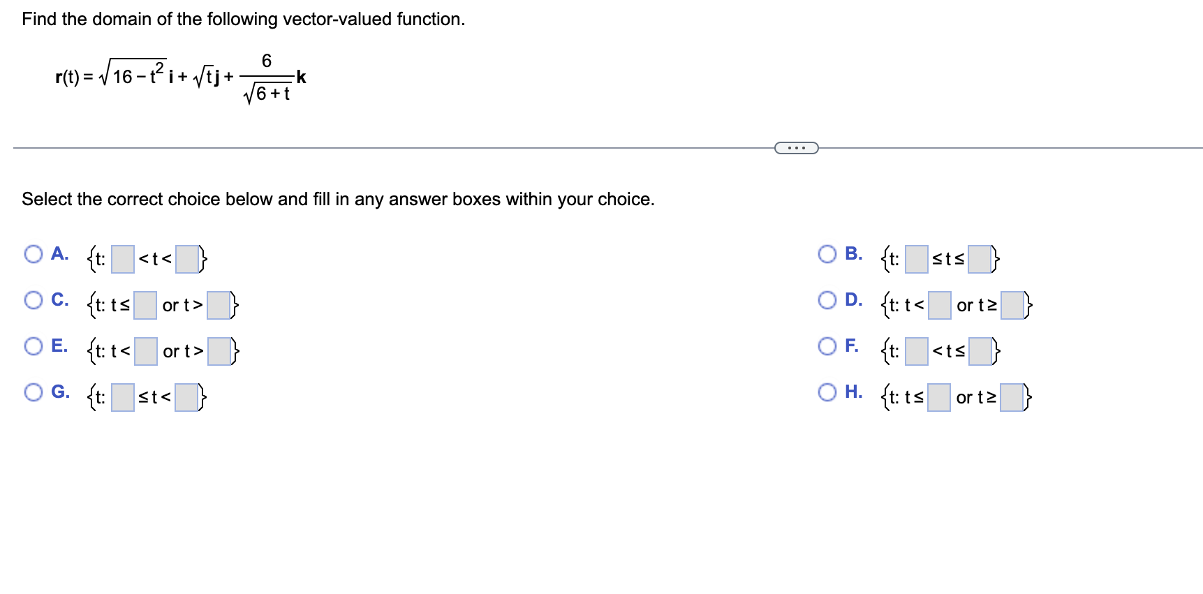 Solved Find The Domain Of The Following Vector Valued