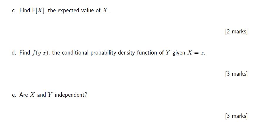 Solved 3. Consider the joint probability density function of | Chegg.com
