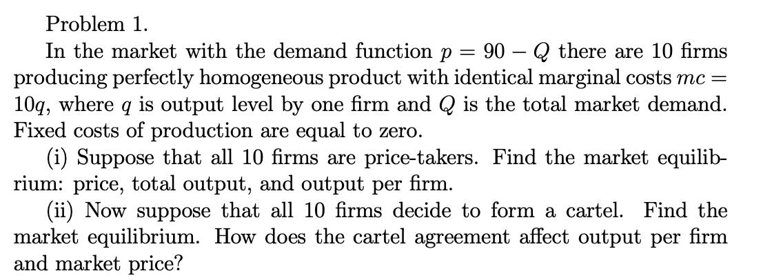 Solved Problem 1.In the market with the demand function | Chegg.com