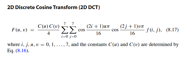 Below Is Eq 8 16 Please Refer To Dct Definition Chegg Com