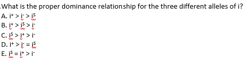 Solved What is the proper dominance relationship for the | Chegg.com