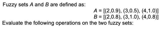 Solved Fuzzy Sets A And B Are Defined As: A = [(2,0.9), | Chegg.com