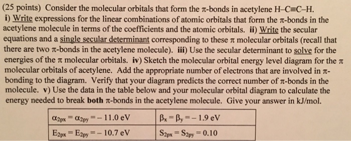 Solved Consider the molecular orbitals that form the | Chegg.com