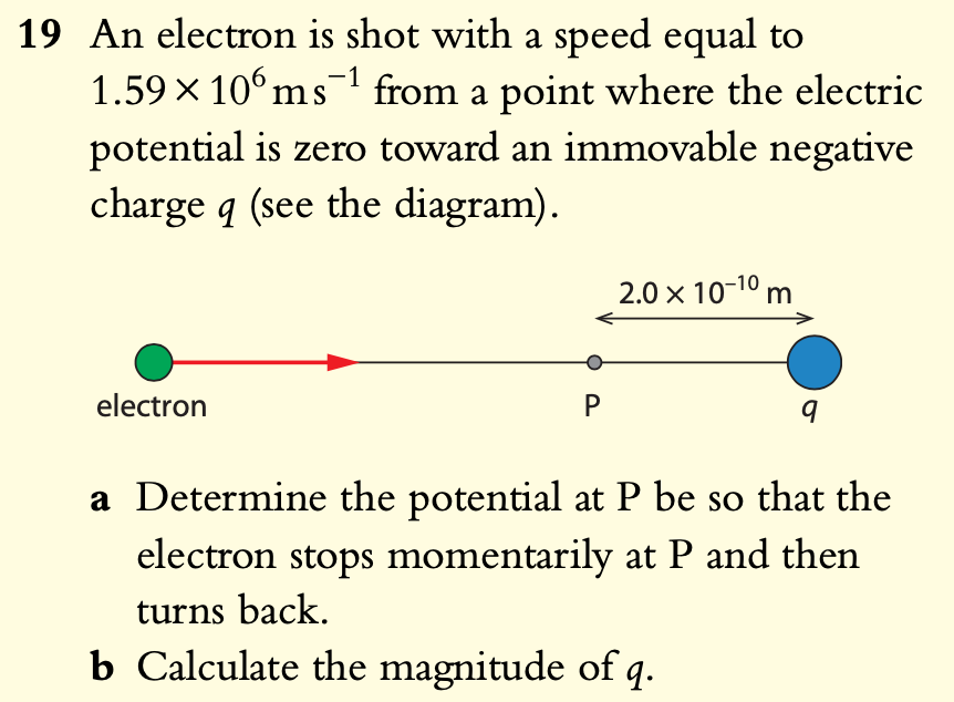Solved 19 An electron is shot with a speed equal to 1.59 x | Chegg.com
