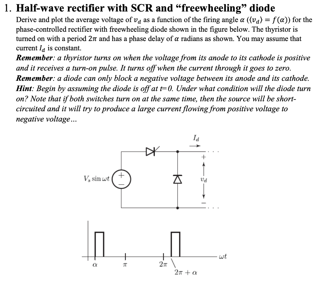 Solved 1. Half-wave rectifier with SCR and 